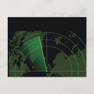 Postal Pantalla de radar retro