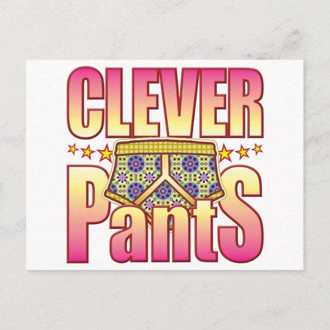 Postal Pantalones de flores inteligentes (Anverso)