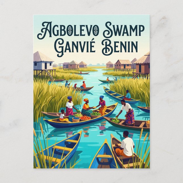 Postal Pantano de Agbolevo Benín (Anverso)