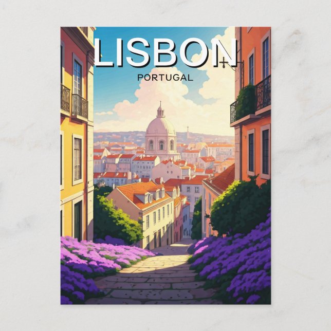 Postal Panteón de Lisboa Portugal Alfama Anime (Anverso)