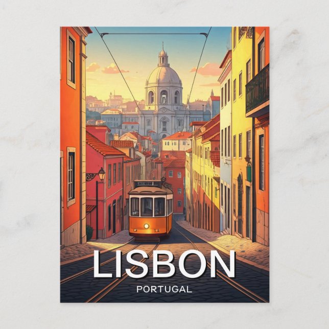 Postal Panteón de Lisboa Portugal Alfama Anime (Anverso)