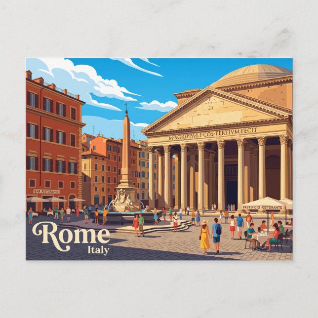Postal Panteón Italia (Anverso)