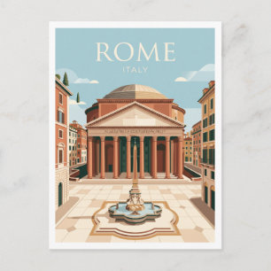 Postal Panteón Roma Italia