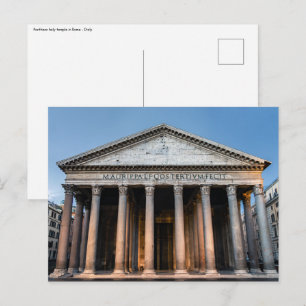 Postal Panteón templo sagrado al amanecer - Roma, Italia