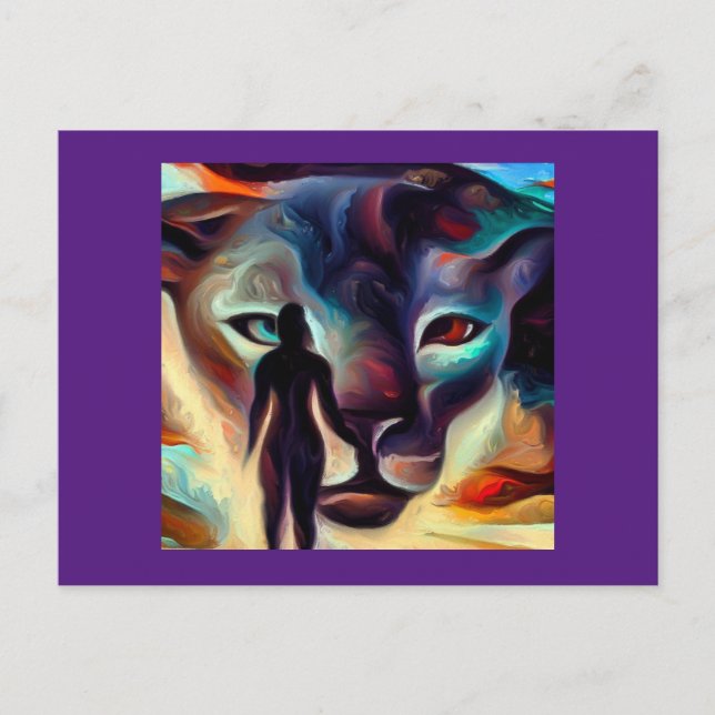 Postal Pantera de animales espirituales 3 (Anverso)