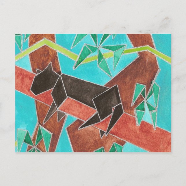 Postal Panther Watercolor Art (Anverso)