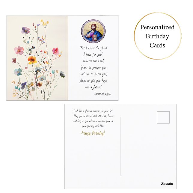Postal Pantocrador de flores silvestres coloridas Cumplea (Subido por el creador)