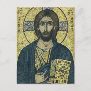 Postal Pantocrador de Jesucristo