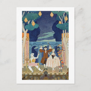 Postal Pantomime Stage, ilustracion para 'Fetes Galantes'