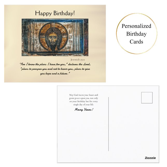 Postal pañuelo de Jesucristo ortodoxo cumpleaños     (Subido por el creador)