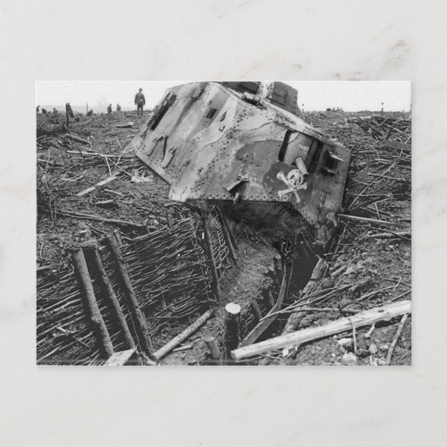 Postal Panzer arruinado (Anverso)