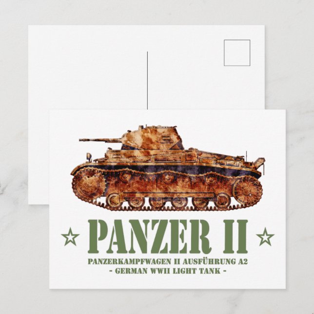 Postal Panzer II A2 Guerra Mundial Dos tanques de luz ale (Anverso / Reverso)
