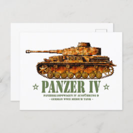 Postal Panzer IV D Guerra Mundial Dos tanques alemanes me