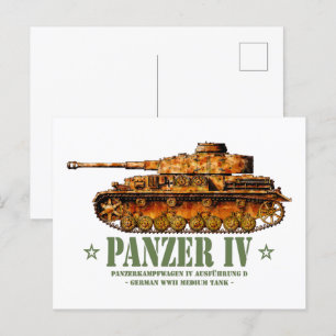 Postal Panzer IV D Guerra Mundial Dos tanques alemanes me