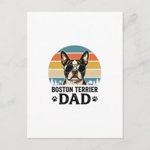 Postal Papá Boston Terrier Diseño Vintage Amante Perros_1