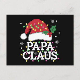 Postal Papa Claus Luces de Navidad Pijama Familia a Juego
