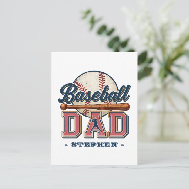 Postal Papá de béisbol - Clásico (Anverso de pie)