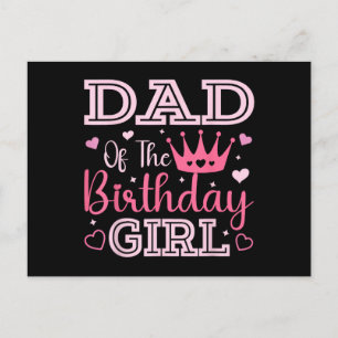 Postal Papá de la Cumpleañera Rosa Lindo Familiar a Juego