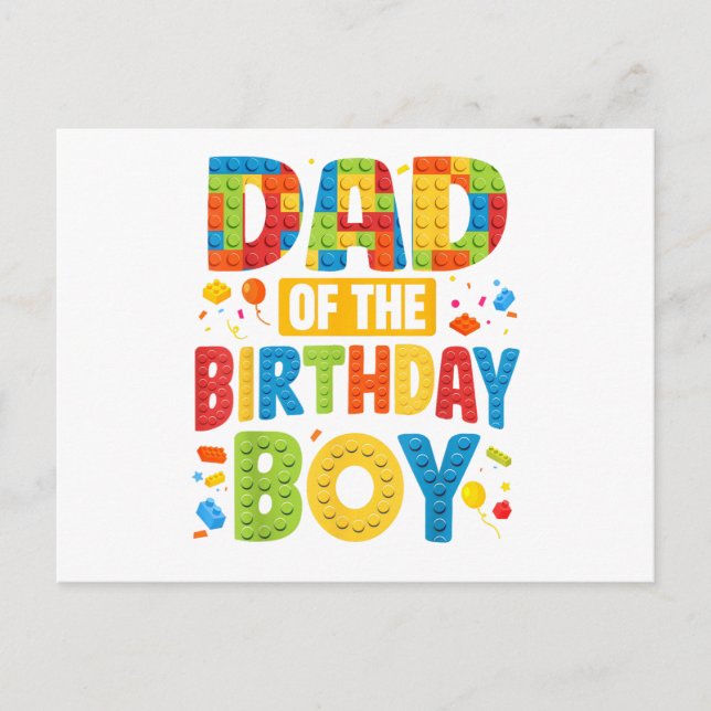 Postal Papá de la fiesta de cumpleaños (Anverso)