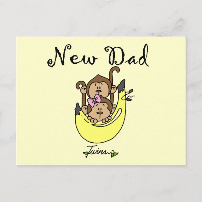 Postal Papá de los gemelos y camisetas y regalos Chicas (Anverso)