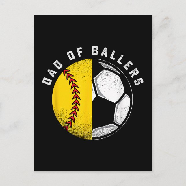 Postal Papá de los que juegan béisbol Padre Hijo Softbol  (Anverso)