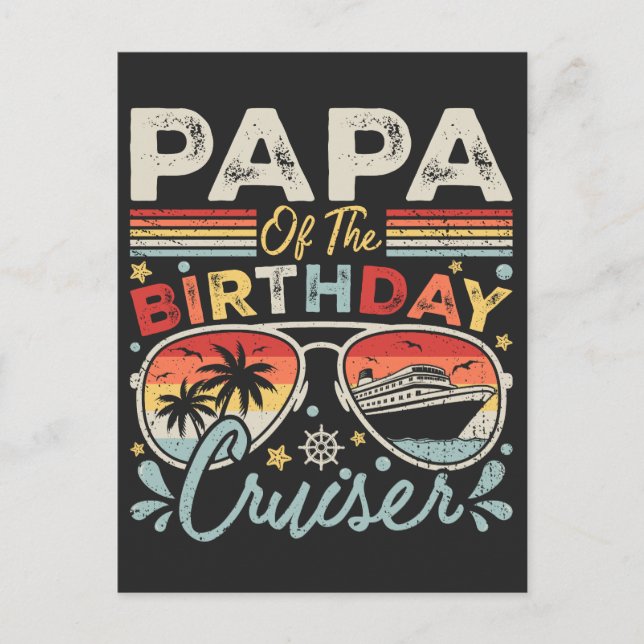 Postal Papa del crucero de cumpleaños Vacaciones (Anverso)