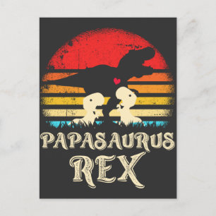 Postal Papa Dinosaur Rex Divertido Reptil Niños