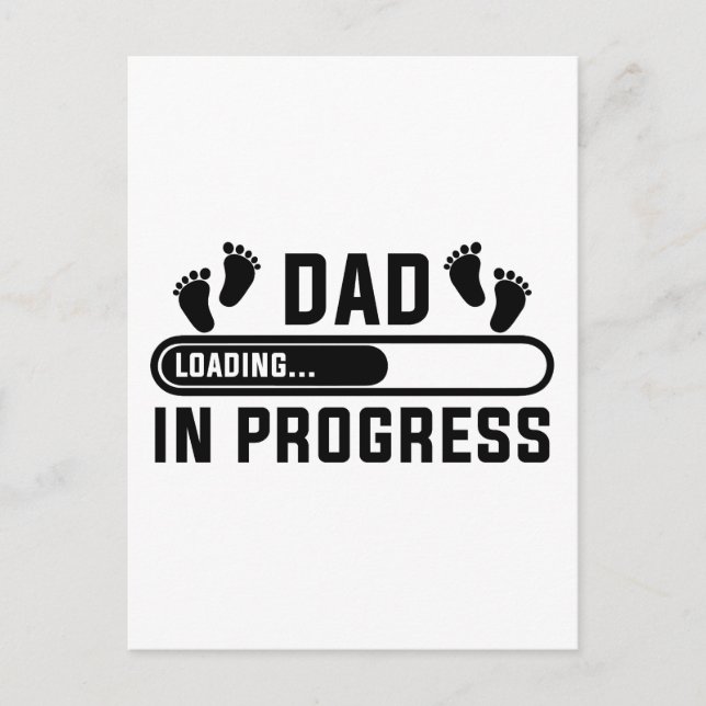 Postal papá en progreso padre gracioso de la primera vez (Anverso)