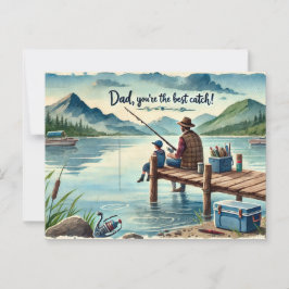 Postal papá, eres la mejor atrapada, feliz Día del Padre