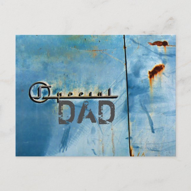 Postal Papá "especial" - Rusty American Car - Personaliza (Anverso)