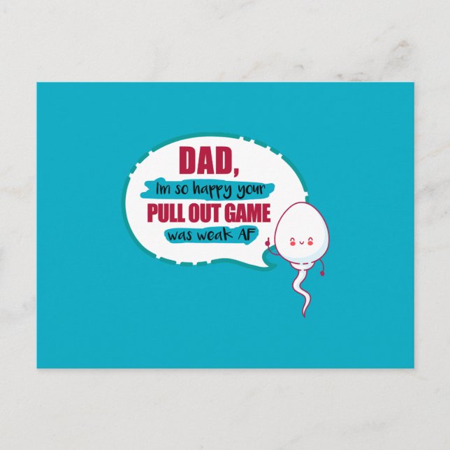 Postal Papá, estoy tan feliz de que tu juego de retiro fu (Anverso)