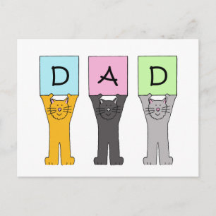 Postal Papá Feliz Día del Padre Gatos Personalizados