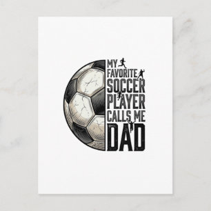Postal Papá Fútbol Diseño Vectorial de Cita de Grabado Vi