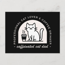 Postal Papá gato amante del café divertido
