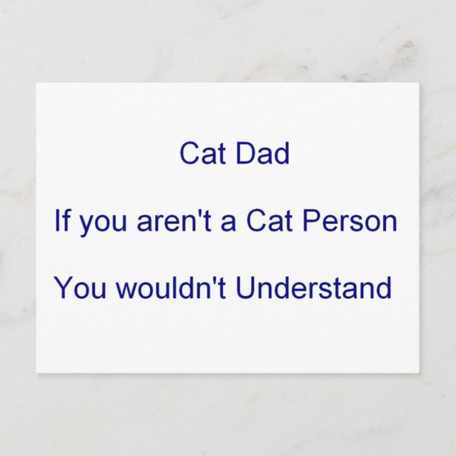 Postal Papá gato del día del padre (Anverso)