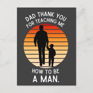 Postal Papá gracias por enseñarme cómo ser hombre