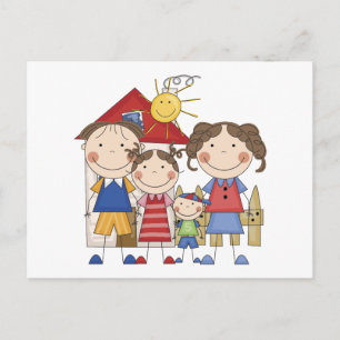 Postal Papá, Mamá, Hermana Mayor, Hermano Menor Familia