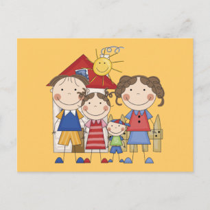 Postal Papá, Mamá, Hermana Mayor, Hermano Menor Familia