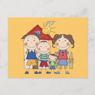 Postal Papá, Mamá, Hermano Mayor, Hermano Menor Familia