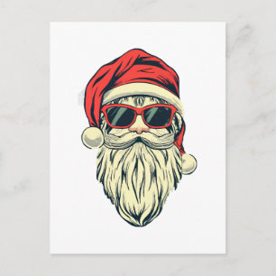 Postal Papá Noel con gafas
