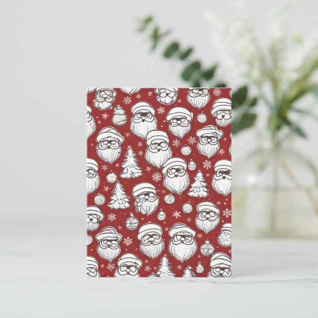 Postal Papá Noel de Navidad (Anverso de pie)