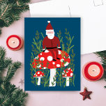 Postal Papá Noel en las mágicas navidades de hongos<br><div class="desc">Tarjeta de personalizable,  agregue su propio texto al reverso o al frente de la tarjeta. Revisa mi tienda por más diseños o hazme saber si quieres algo personalizado.</div>