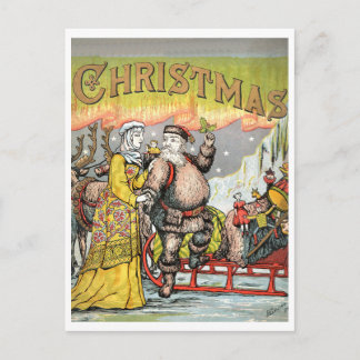 Postal Papá Noel está listo para la temporada de Navidad,