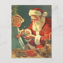 Papá Noel mágico por el árbol de Navidad