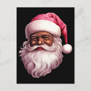 Postal Papá Noel negro, gran energía de nick, travieso, S