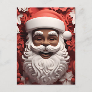 Postal Papá Noel Negro Navidades del Rey Melanin Navidad