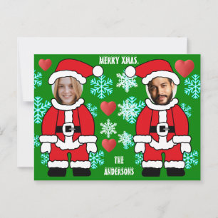 Postal Papá Noel personalizado con agujero para la cara e