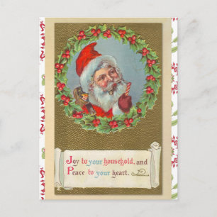 Postal Papá Noel Retro Victoriano de Navidad