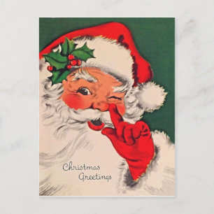 Postal Papá Noel se está haciendo cosquillas en la nariz