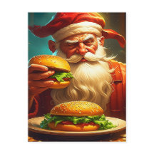 Papá Noel vintage con Hamburger